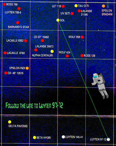 Location of the Luyten 97-12 System from Core Systems space